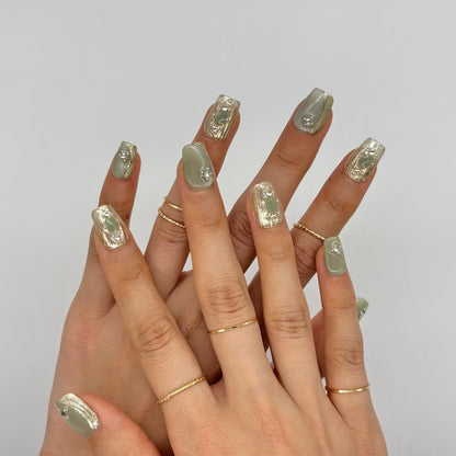 Textured Elegance Press On Nails-Square